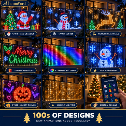 LumaYard™ Smart Animated Christmas Balcony Lights