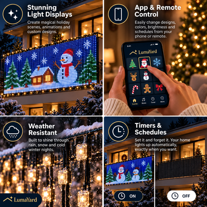 LumaYard™ Smart Animated Christmas Balcony Lights